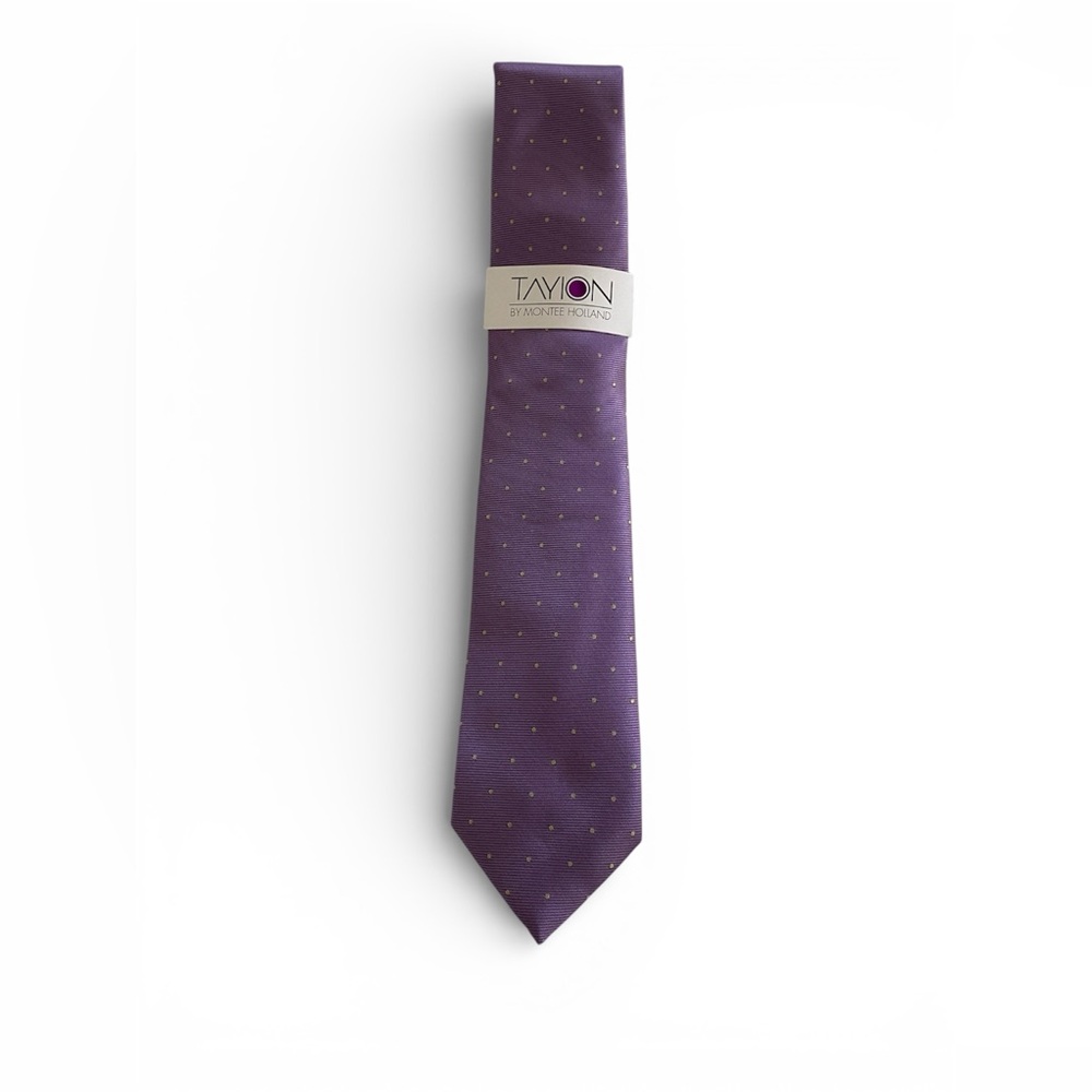 NWT Tayion Purple Men's Tie with Elegant Dots